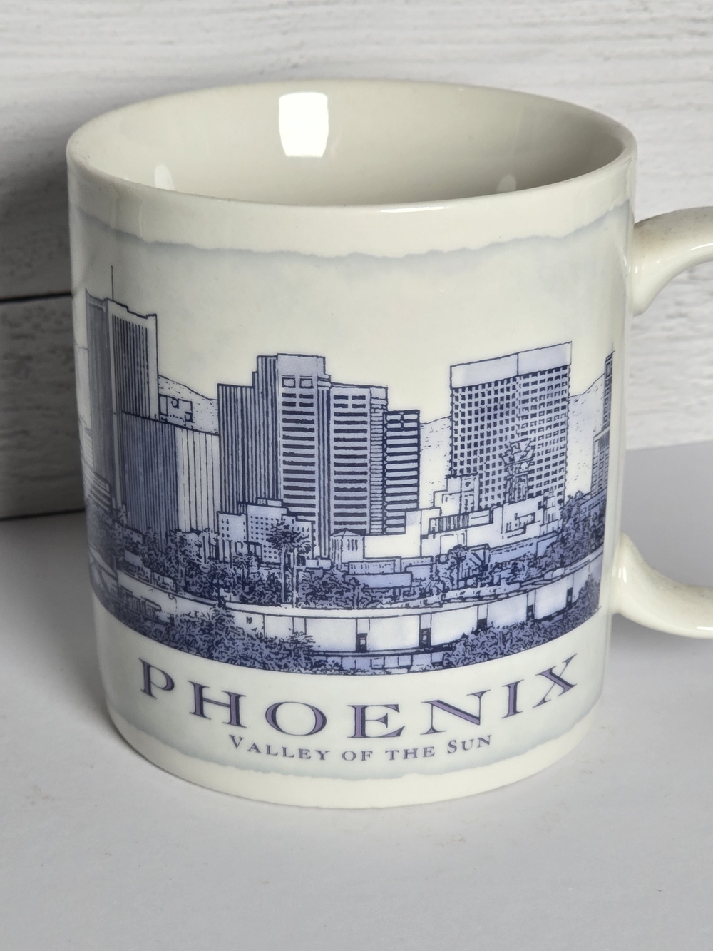 Starbucks Phoenix Skyline Coffee Mug in White and Blue 2006 Collector City Mug